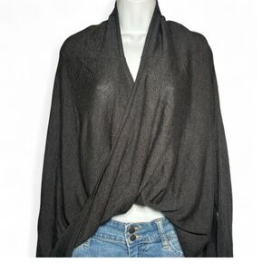 Lululemon Iconic wrap sweater grey wrap top and long sleeves